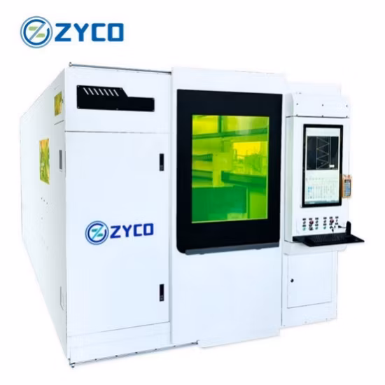Máquina de corte a laser de fibra de metal para mesa de troca de cobertura completa